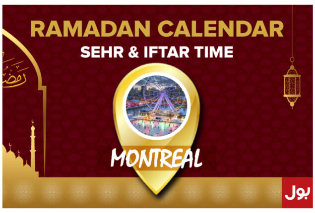 Ramadan Calendar Montreal 2023 – Sehri and Iftar timing in Montreal