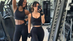 Kim Kardashian, Kelly Rowland flaunts their abs as they work out together