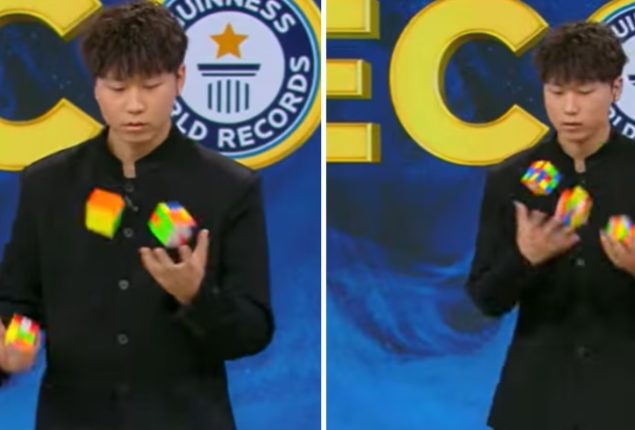 Li Zhihao Juggles and Solves 3 Rubik’s Cubes in Record Time