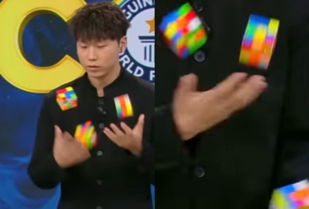 Watch Video: Chinese Man Juggles and Solves Three Rubik’s Cubes