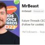 MrBeast breaks record for most followers on Threads app