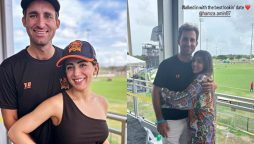 Ushna Shah enjoying the Cricket vibe with her husband