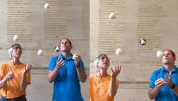 Juggling Duo Attempts Tandem World Record at MIT