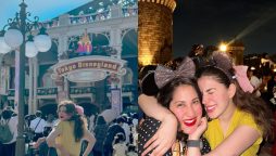 Naimal Khawar with Sisters in Disneyland Tokyo