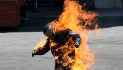 US soldier dies after setting himself on fire outside Israeli embassy to protest Gaza