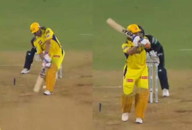 WATCH: MS Dhoni plays iconic helicopter shot against Rashid Khan