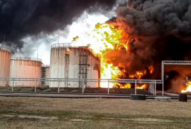 Ukraine says it struck an oil depot in Russia, as Moscow claims new gains in Donetsk region