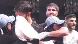 Feroze Khan’s wife rushes to comfort him after boxing loss to Rahim Pardesi