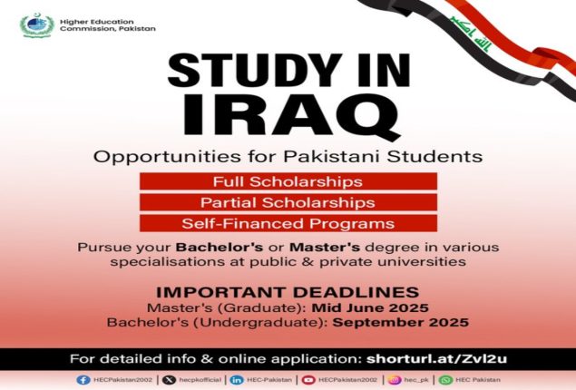 Study in Iraq: HEC Announces Scholarship Program 2025 for Pakistanis