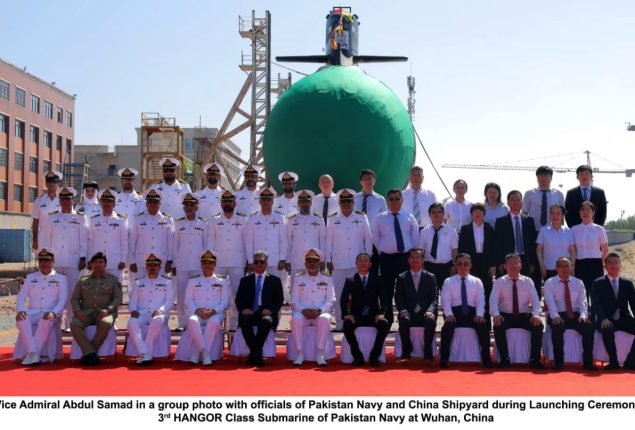 Pakistan Navy launches third Hangor class submarine in China