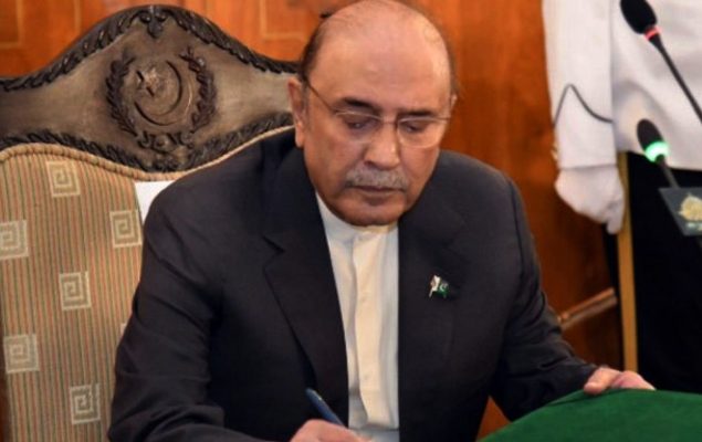 President Zardari signs armed forces amendments into law